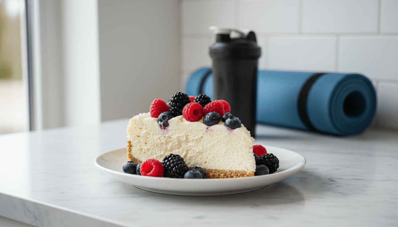 Fit sernik białkowy z owocami