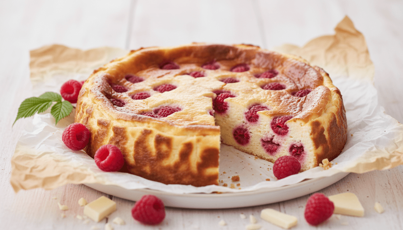 Sernik baskijski z białą czekoladą i