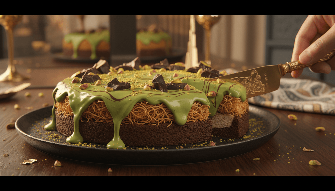 Sernik dubajski (z kadaifem i pistacjami)