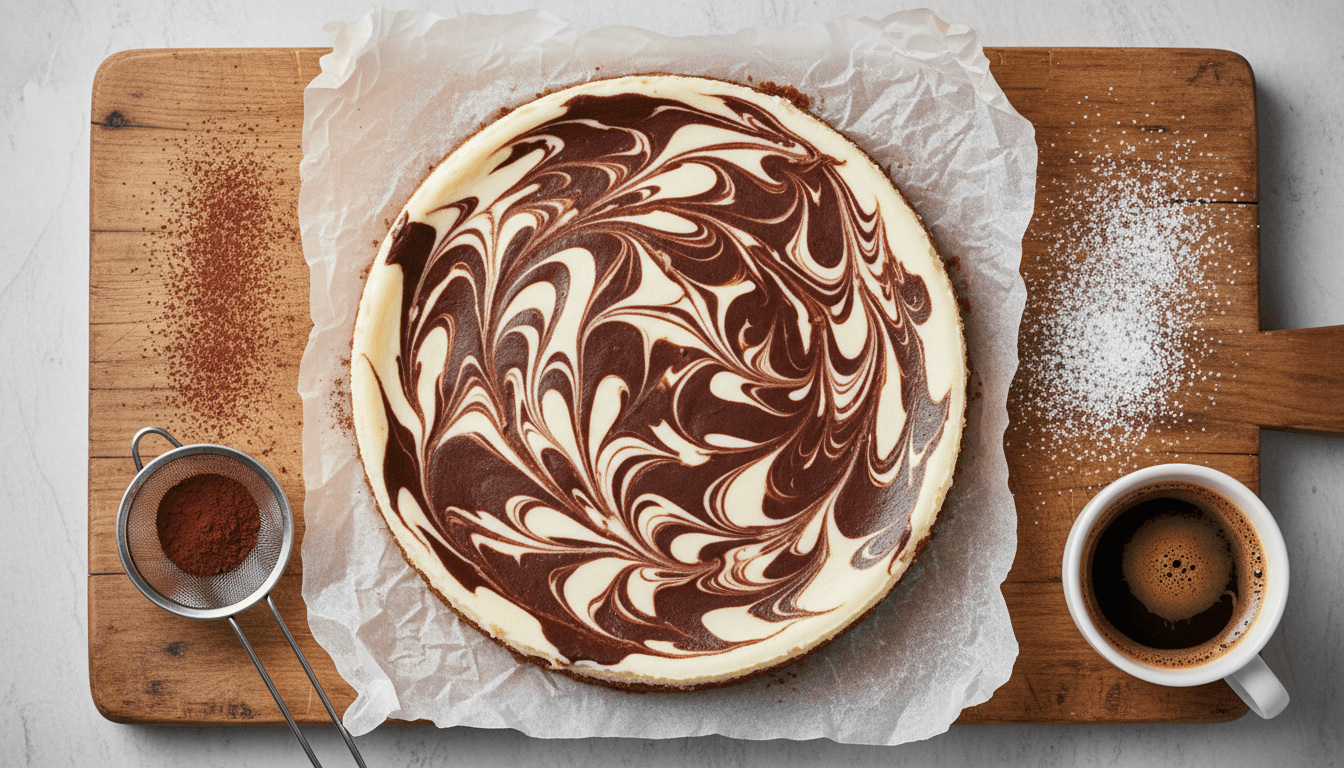 Sernik fantazyjny z kakao (dwukolorowy)