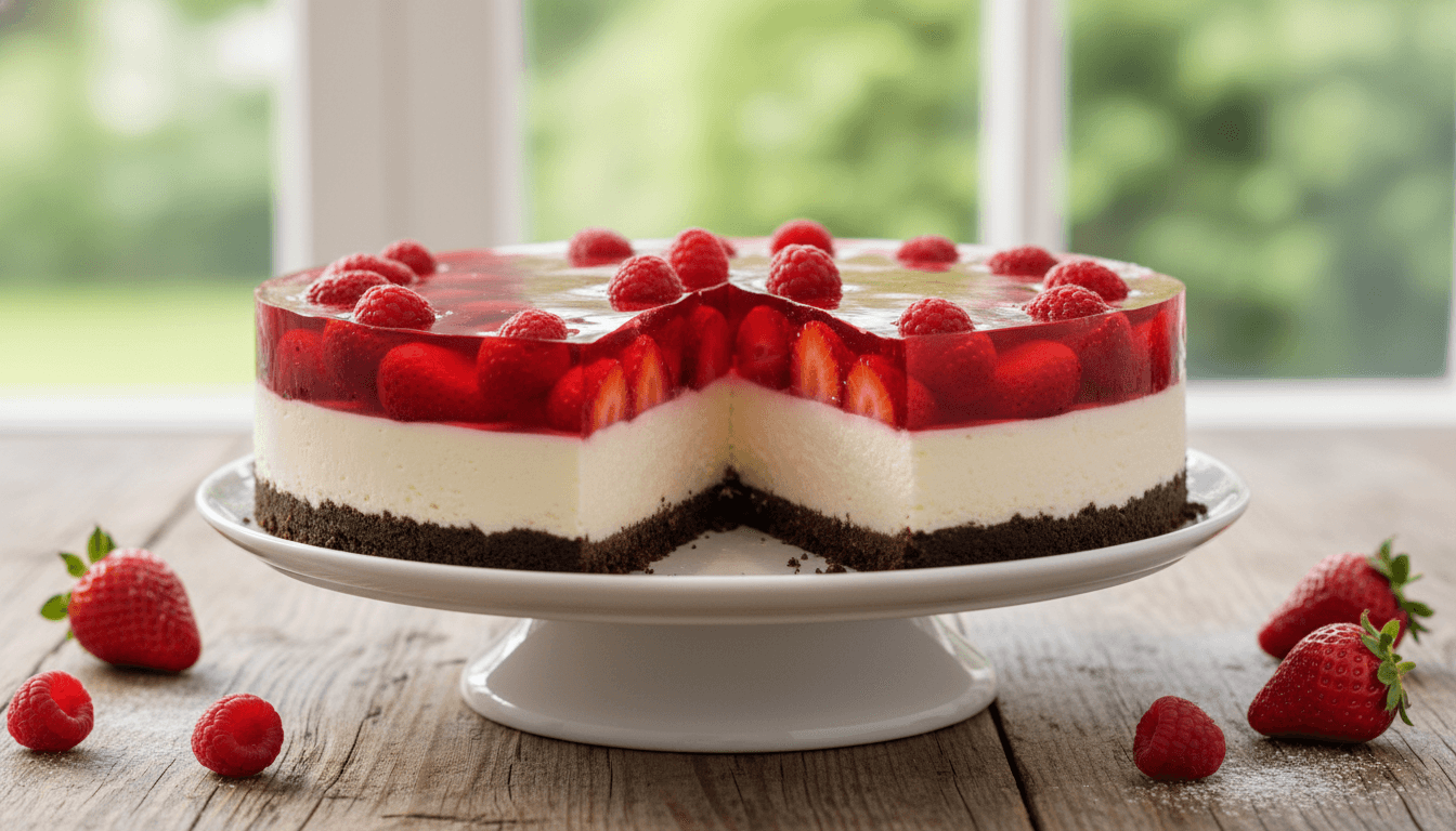 Sernik na zimno z galaretką