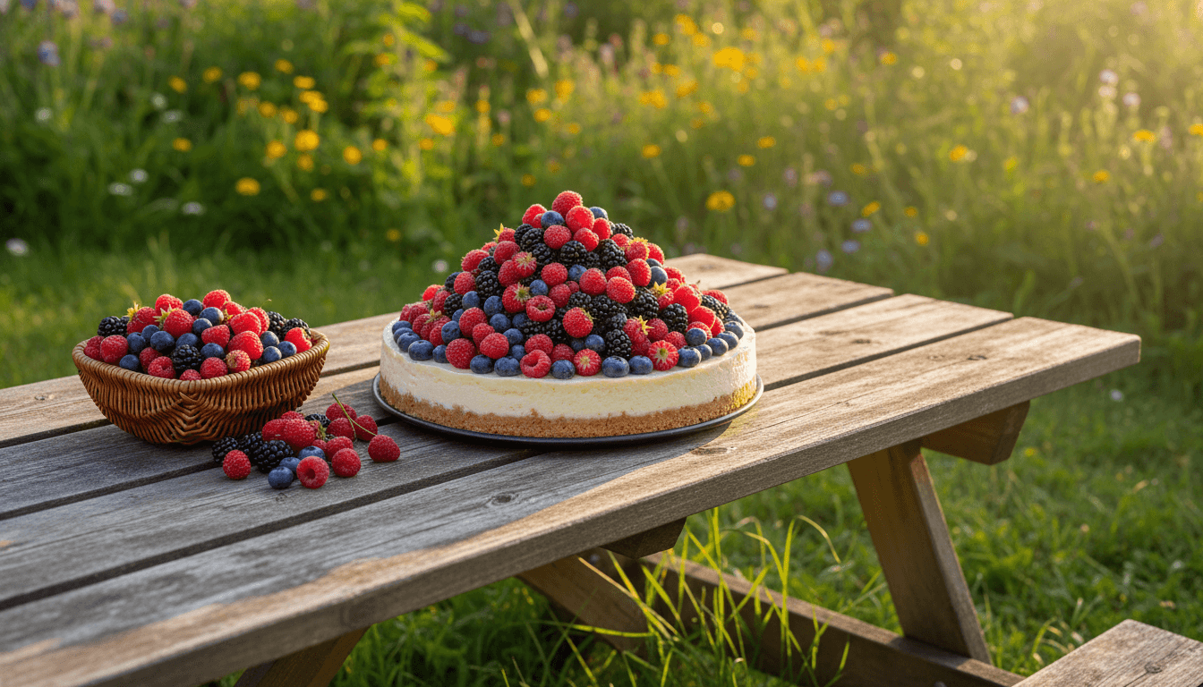 Sernik na zimno z owocami leśnymi